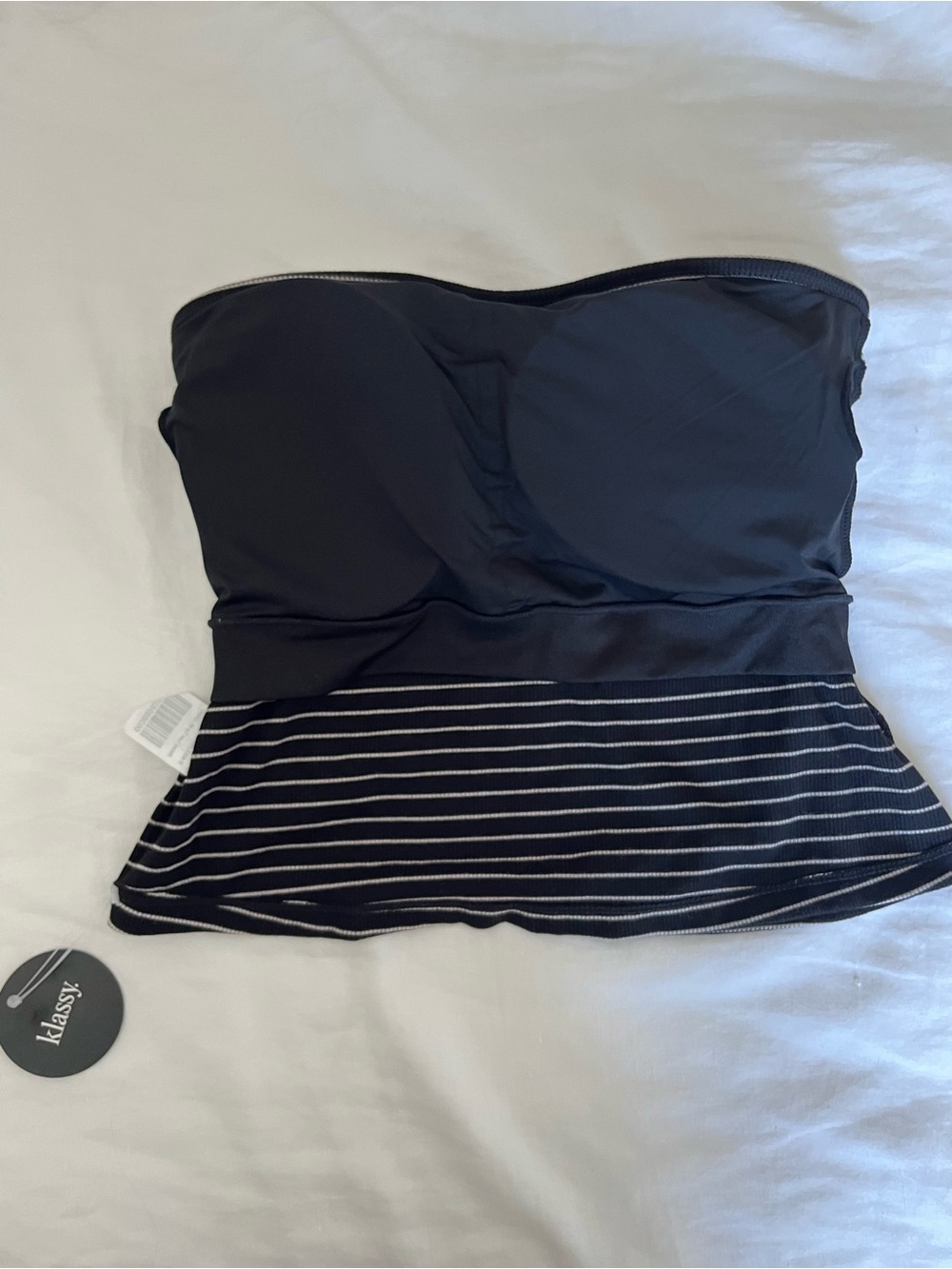 Klassy Network Black and White Striped Tube Top Brami - Picture 4 of 6